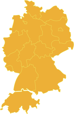 Map Germany and Switzerland